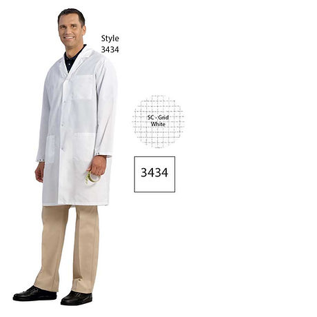 SC - Grid Knee Length Lab Coat